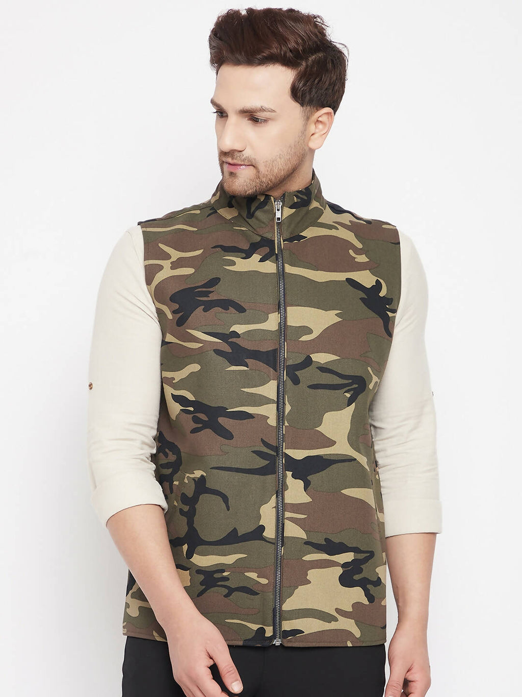 Even Apparels Multi Cotton Men Woven Nehru Jacket