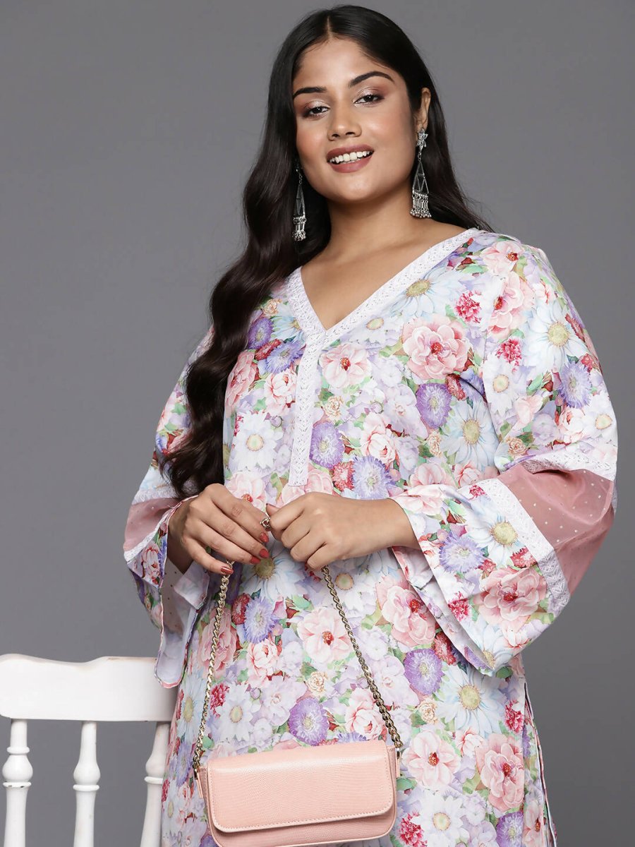 Ahalyaa Women's Traditional wear Kurta Set - Lavender