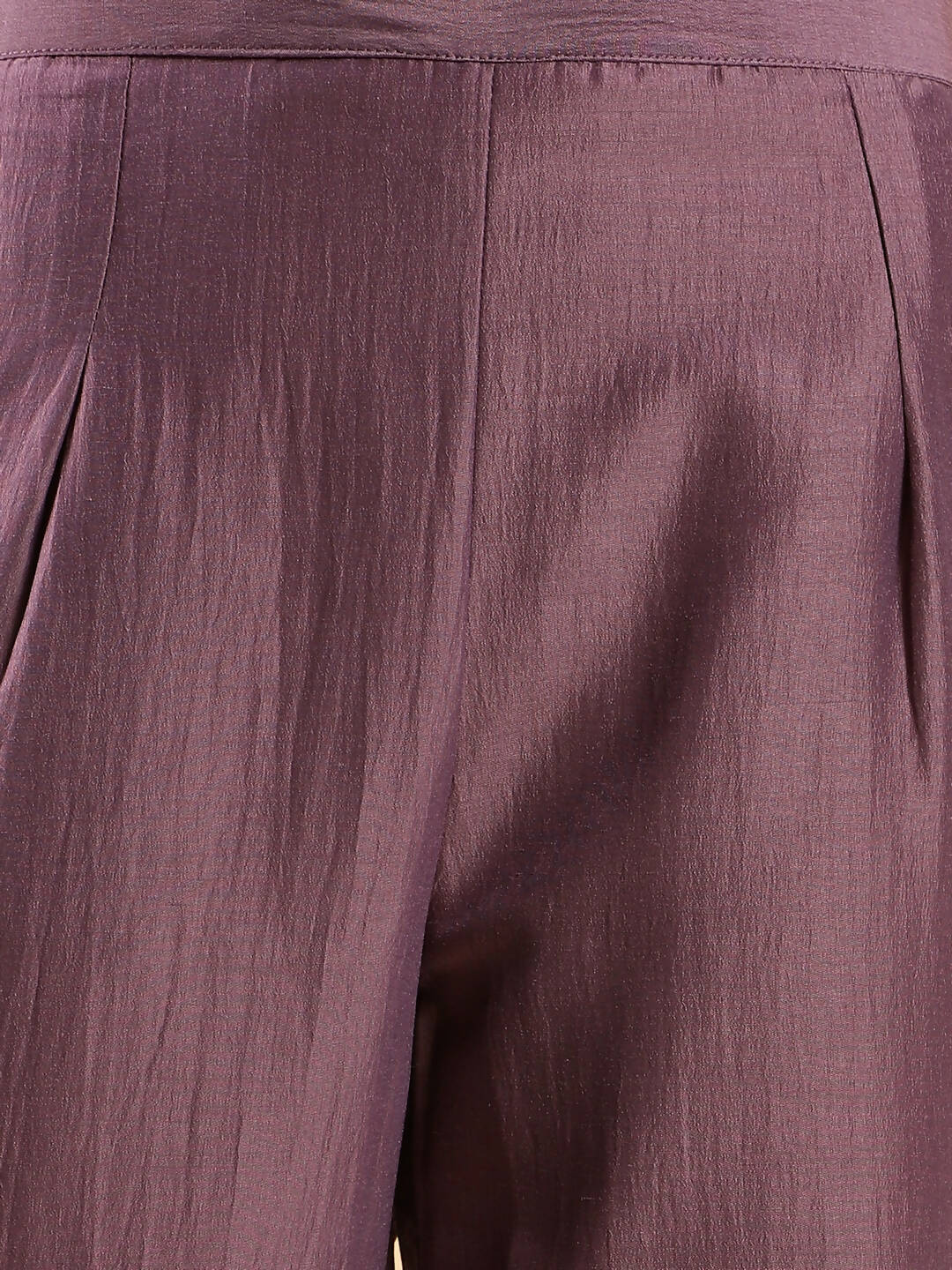 Purple Chinon Embroidered Straight Kurta with Trouser & Dupatta - Salimar