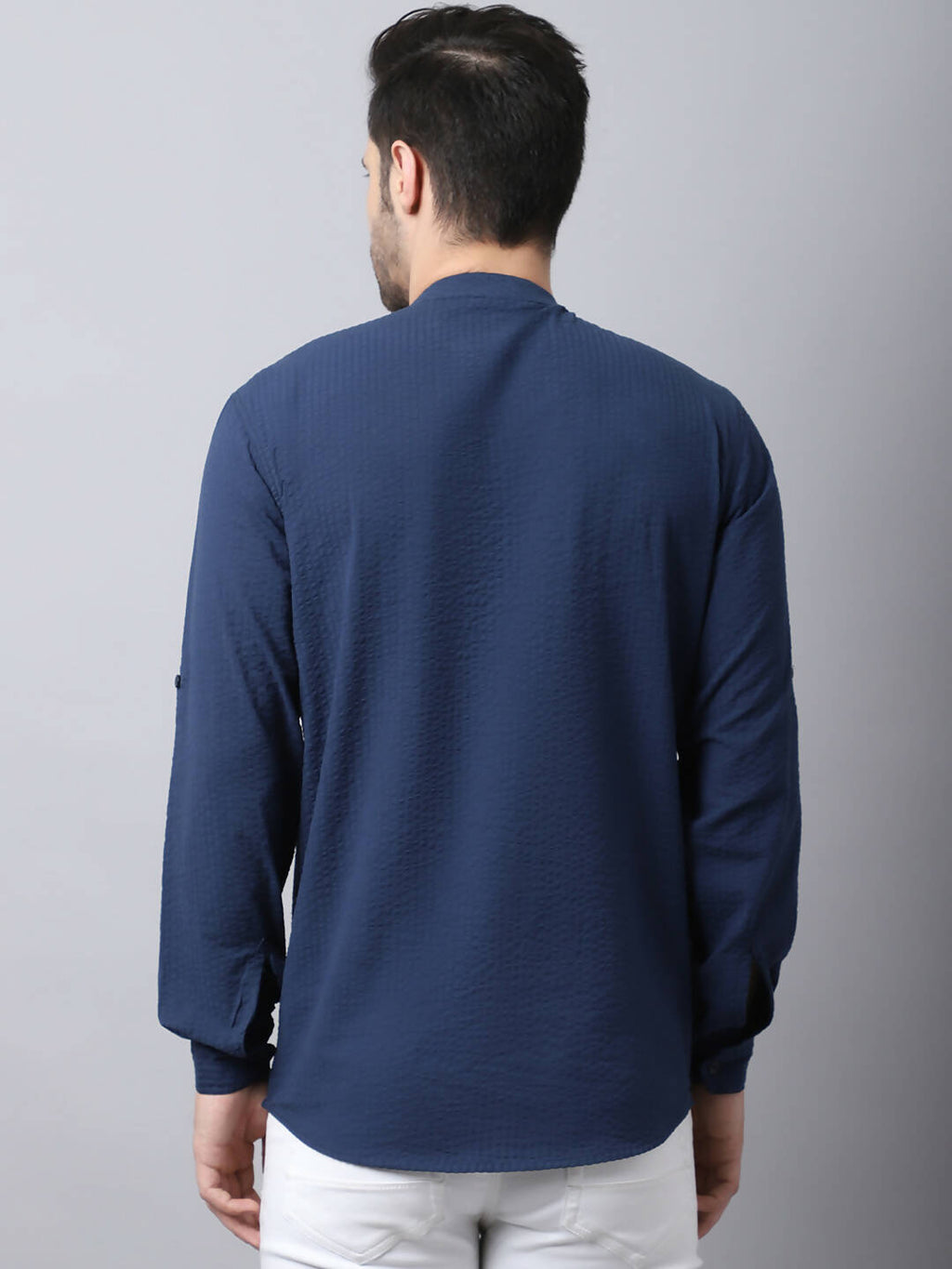 Even Apparels Navy Pure Cotton Men's Kurta With Side Placket