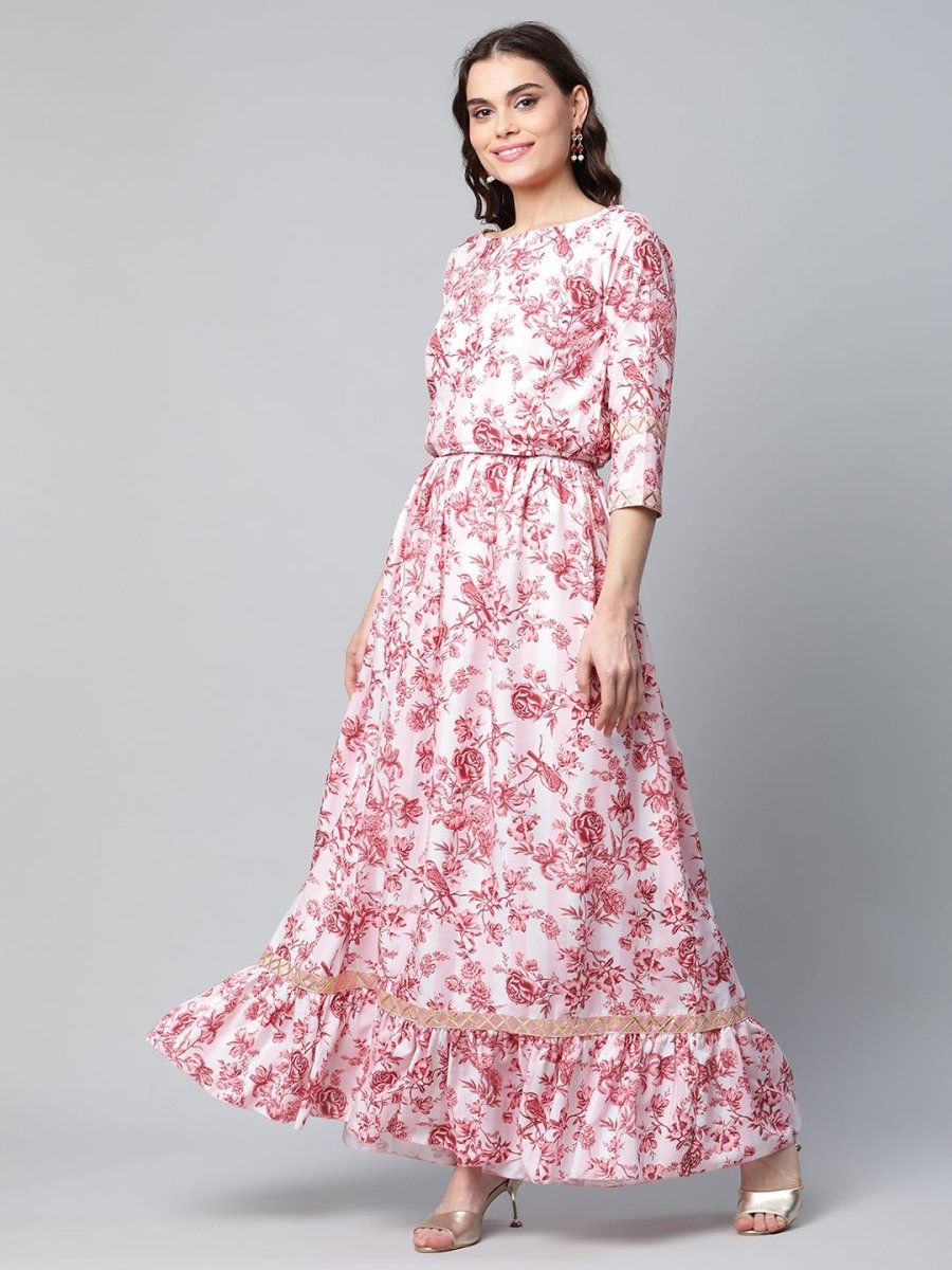 Ahalyaa Women Rayon Pretty Pink Printed Ready to Wear Lehenga Choli with Dupatta