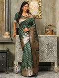 Shree Shyam Fashion Banarasi Silk Dark Green Saree