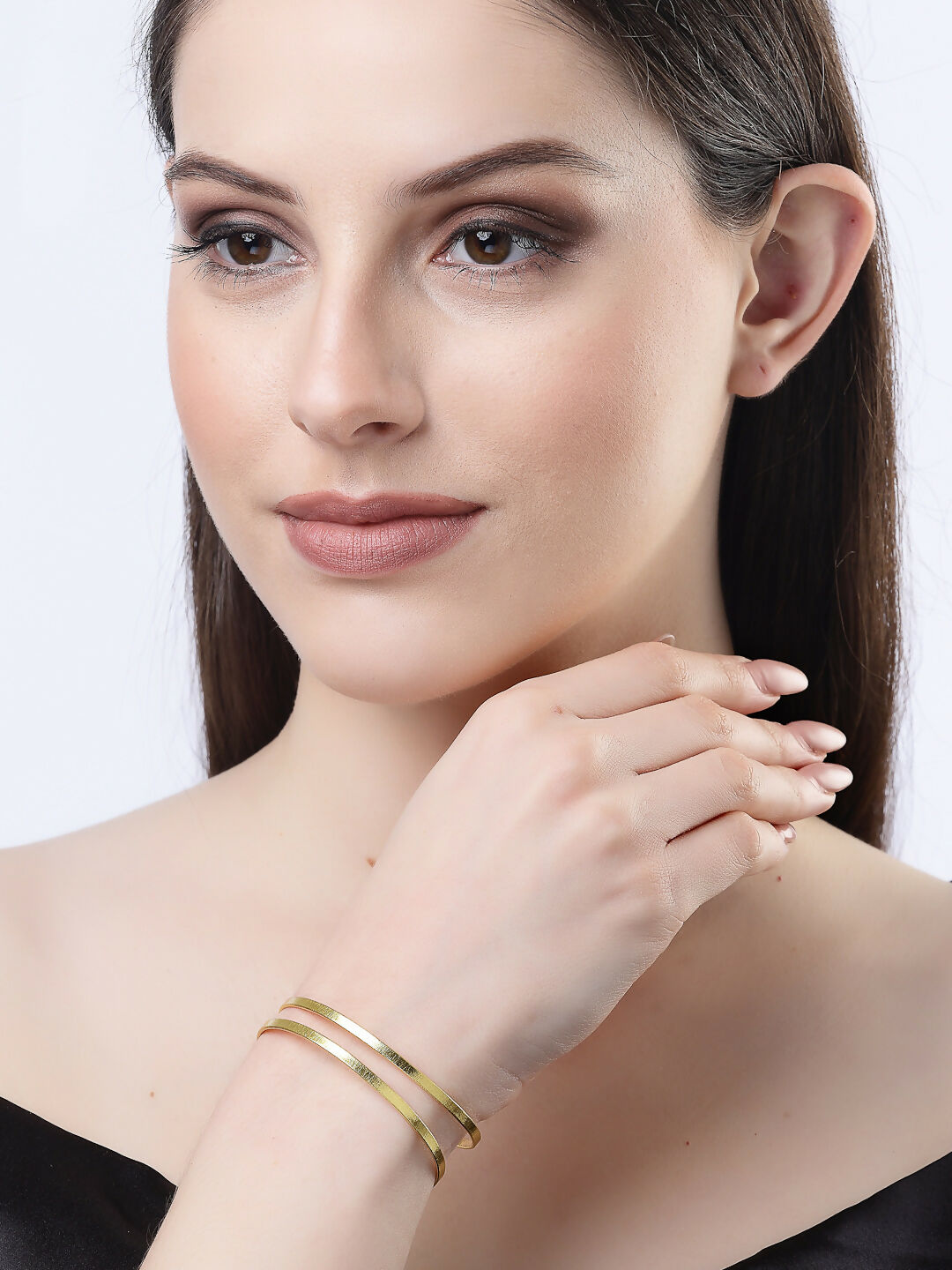 NVR Women Gold-Polished Western Cuff Bracelet