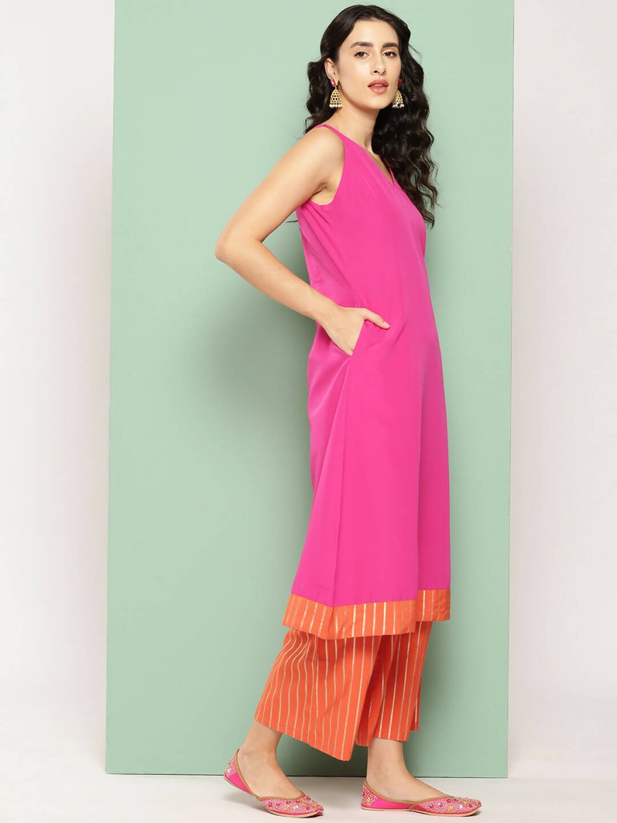 Ahalyaa Women's Traditional wear Kurta Set - Pink