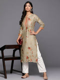 Ahalyaa Women's Traditional wear Kurta - Tan