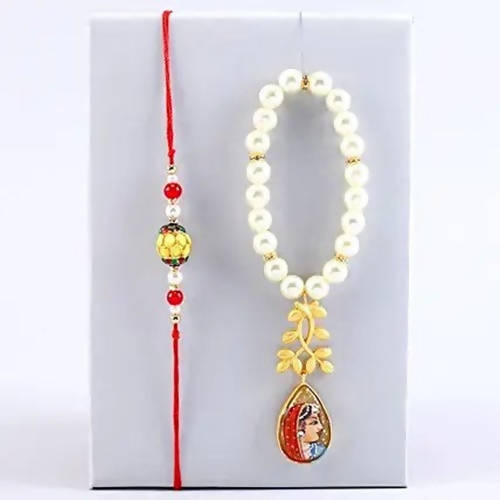 Folk Style Lumba Rakhi Set & Almonds Jar