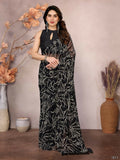 Partywear Designer Georgette Black Fancy Saree - Durga