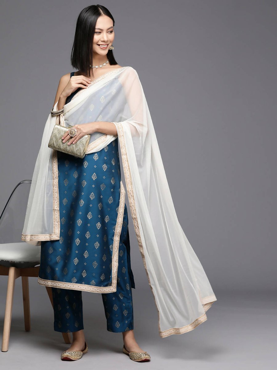Ahalyaa Women's Traditional wear Kurta Set - Blue