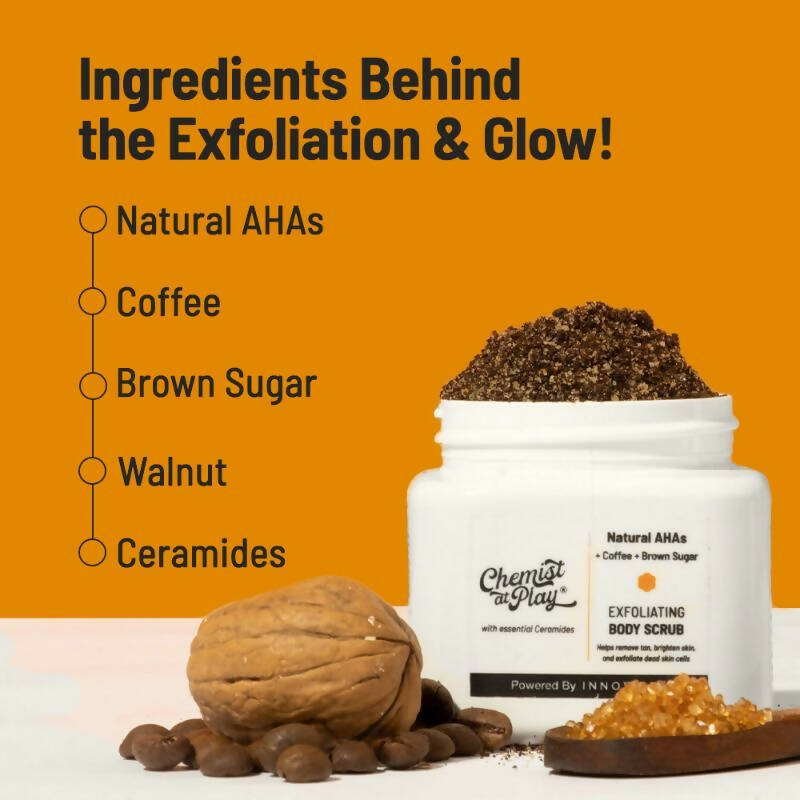 Chemist At Play Exfoliating Body Scrub For Removing Tan & Dead Skin Cells, Men & Women