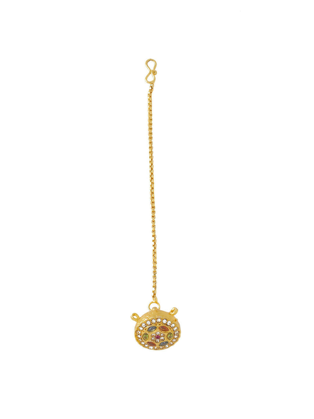 NVR Women's Trending Stylish Gold-Polished Maang Tikka