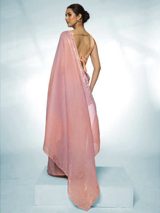 Pink Jimmy Choo Swarovski Designer Saree - Shezlin