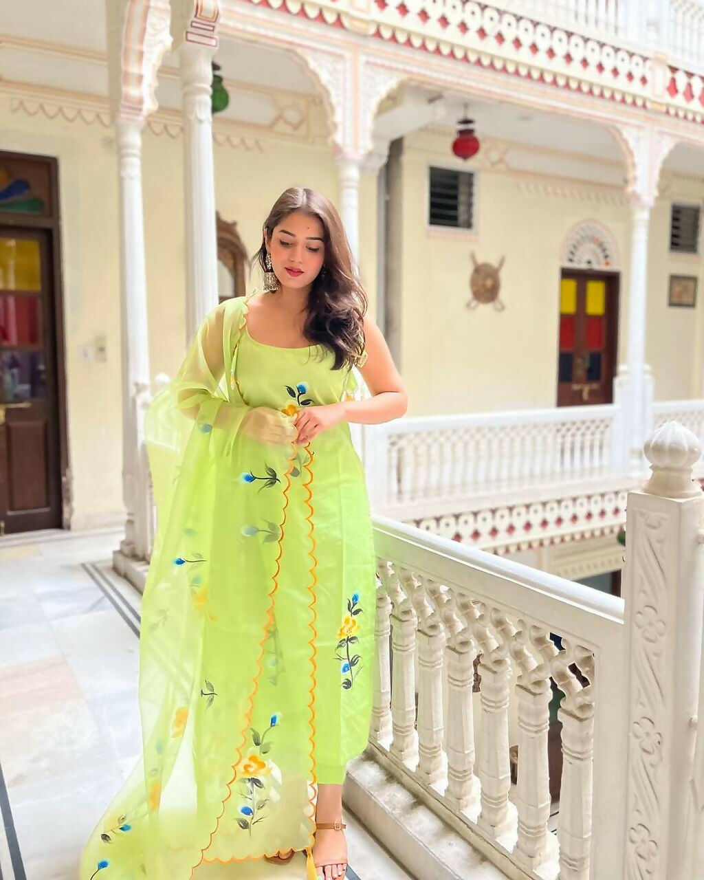 The52 Lemons Women's Gorgeous Printed Viscose Fabric Straight Kurta Pant with Dupatta Set
