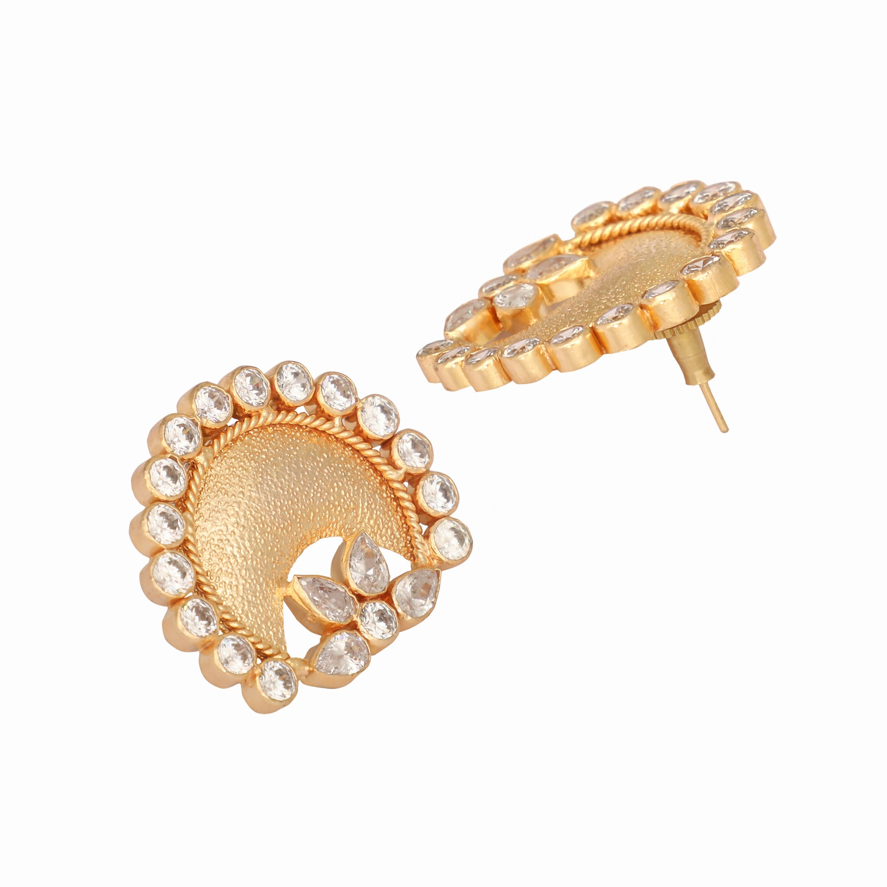 Nuyug 22K Gold Plated Crescent Glow Earrings