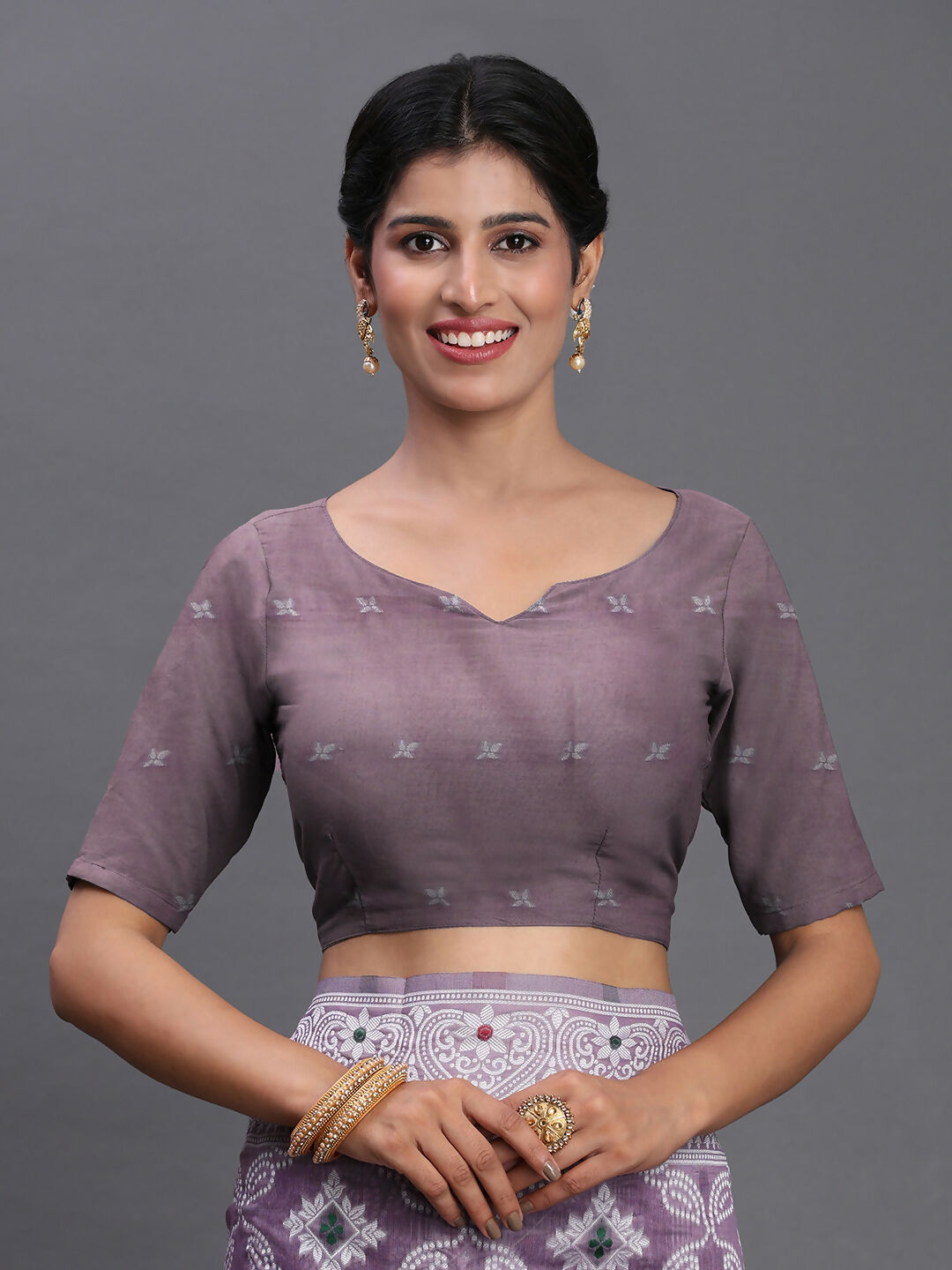 Shree Shyam Fashion Linen Cotton Violet Saree