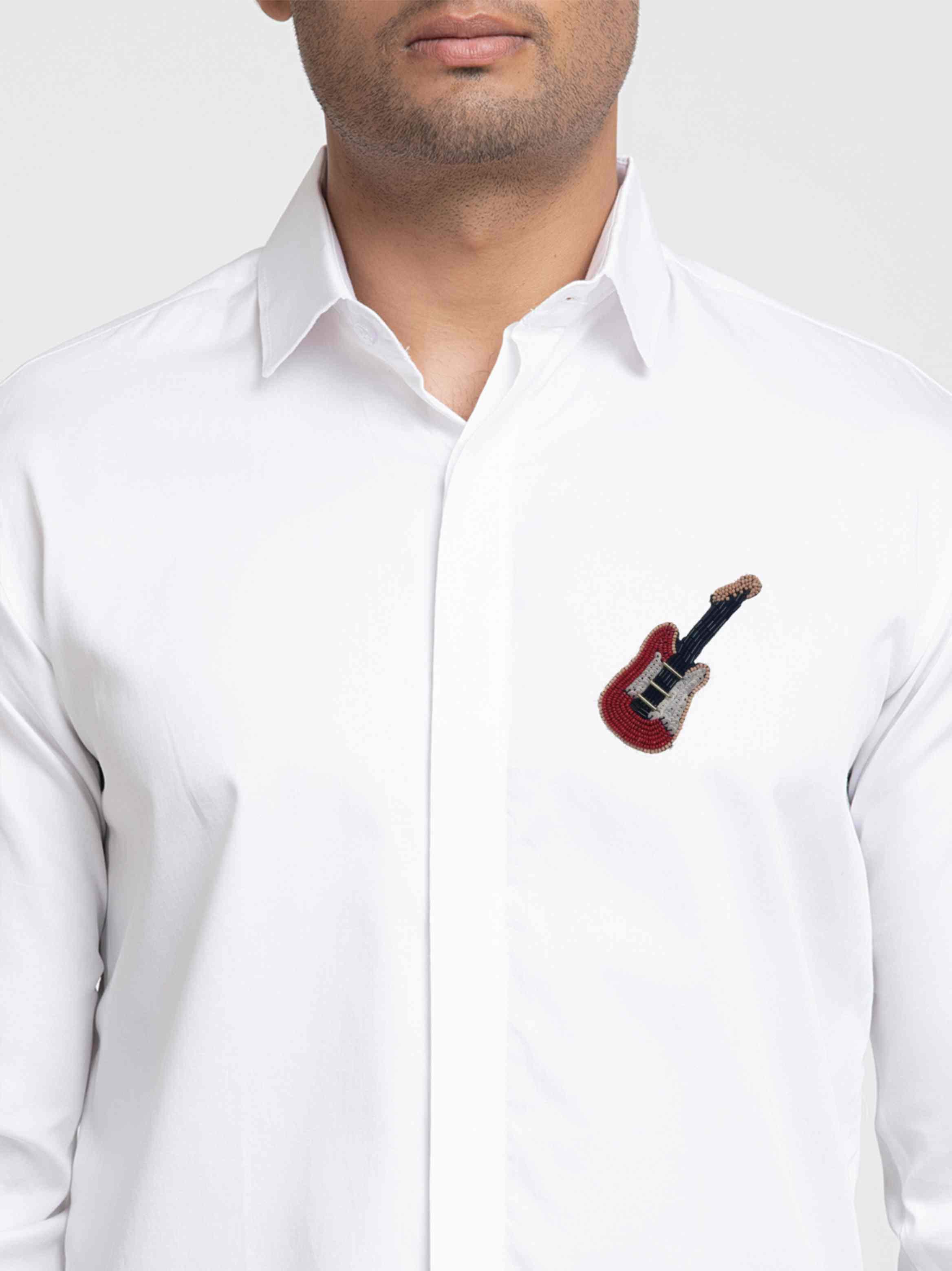 Guitar Embroidery Shirt by Hilo Design