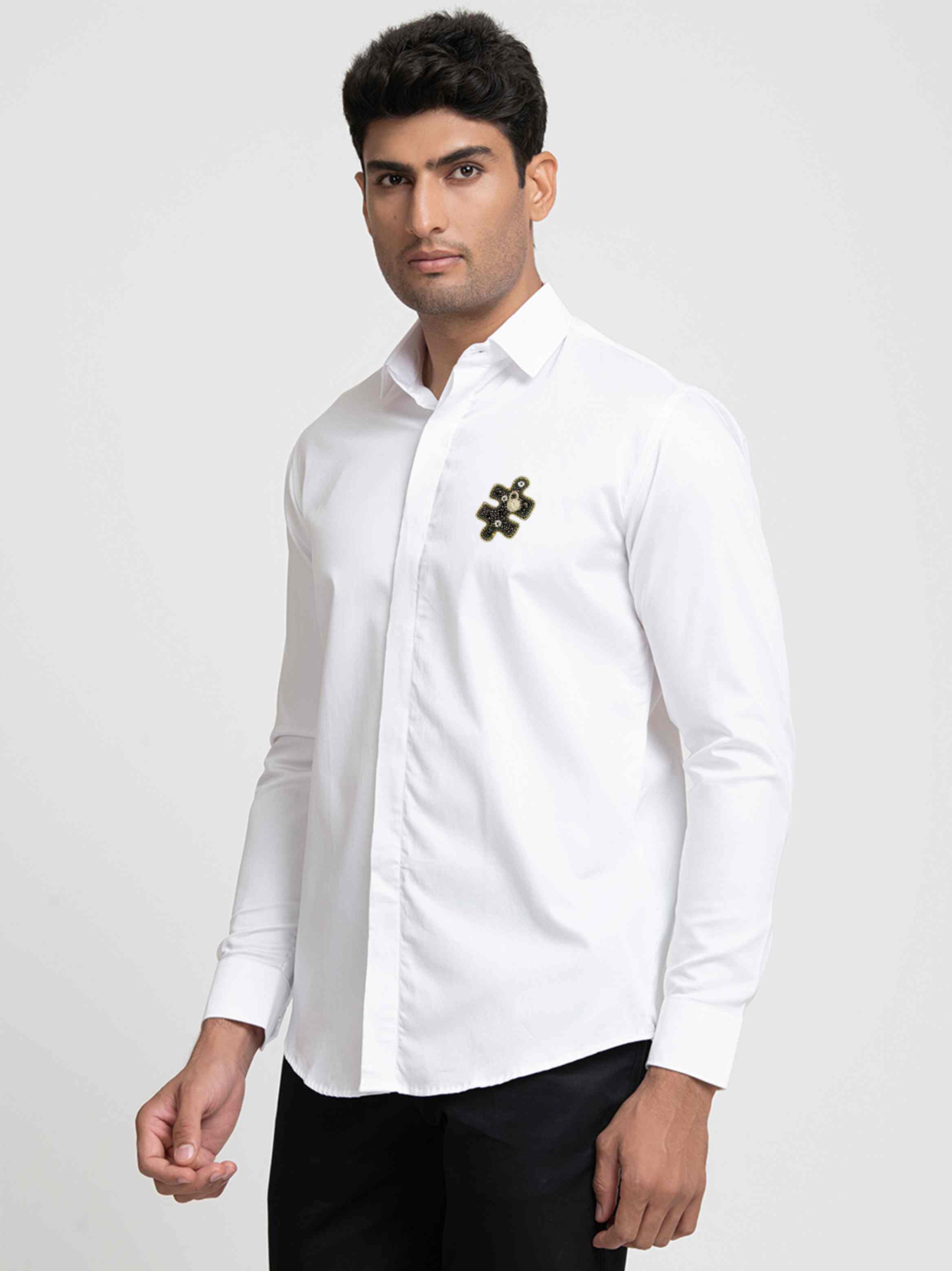 Chip Shaped Embroidery Shirt by Hilo Design