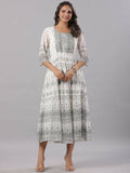Juniper Women Off-White Georgette Flared Maxi Dress
