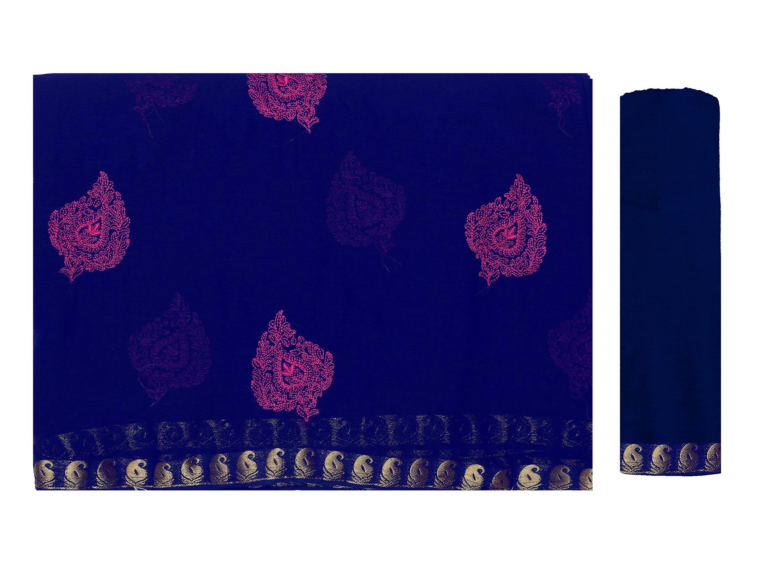 Mimosa Women's Navy Blue Banarasi Chiffon Saree