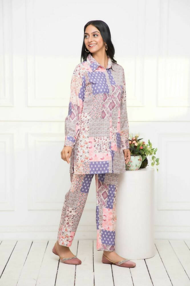 Myshka Multi Printed Bling & Sparkly Co-Ords For Women