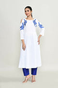 Joban Fashion White Rayon Kurta Set