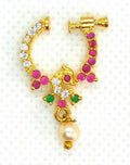 AD Ruby Peacock Bridal Nose Ring
