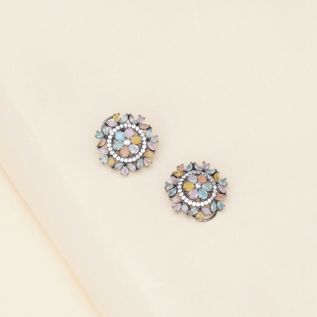 Blush Flower Stone Studs- Ruby Raang