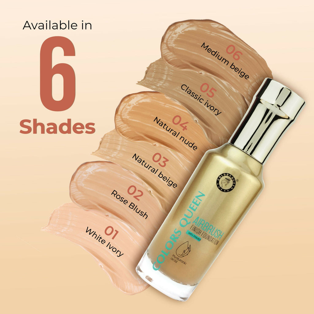 Colors Queen Airbrush Foundation With Primer - White Ivory