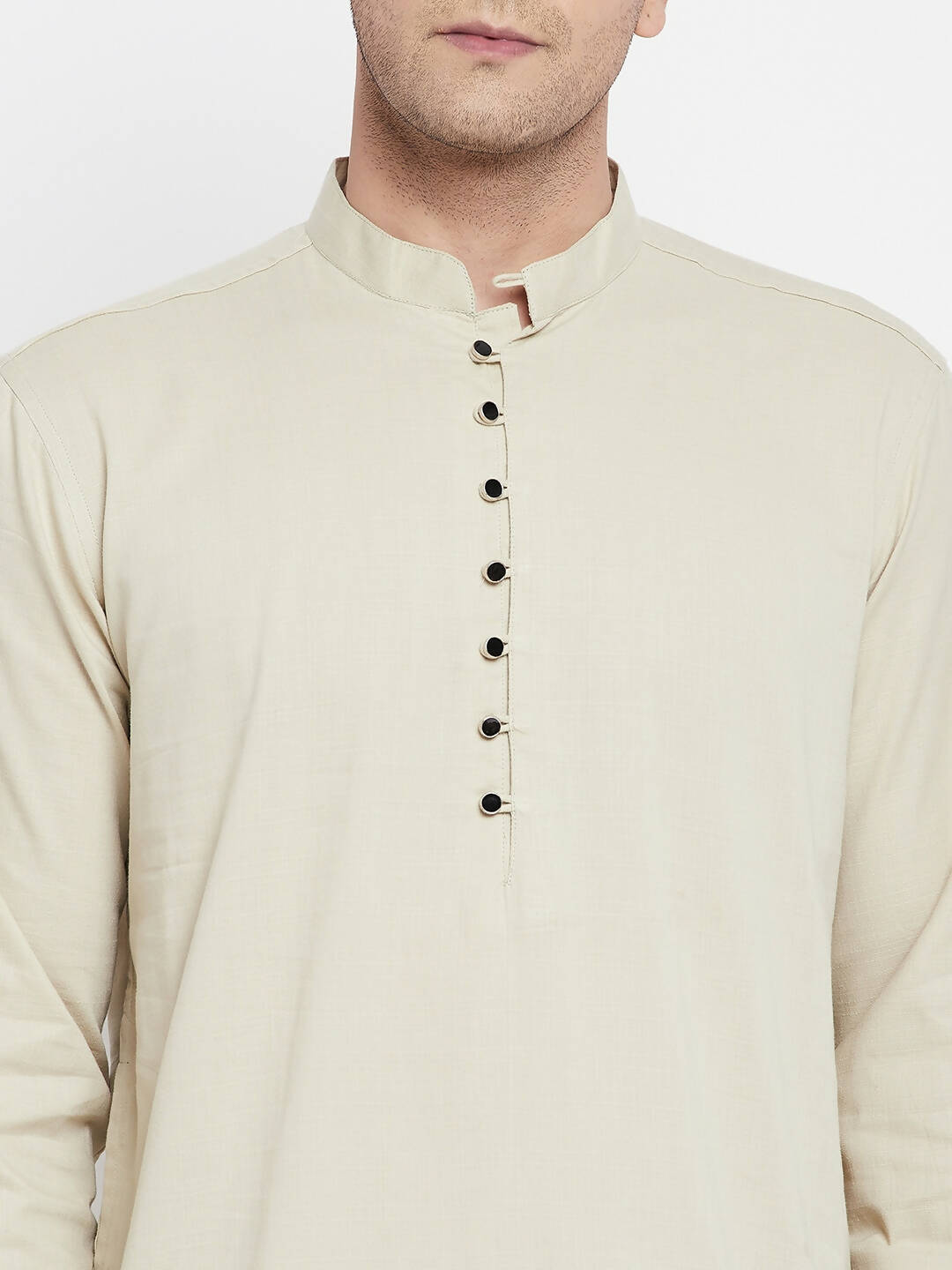 Even Apparels Pure Cotton Men's Kurta in Green Color With Band Collar