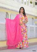 Designer Stylish Multi Ab Cotton Suit With Dupatta - Anbazaar
