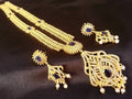 Blue AD Bridal Long Necklace Set