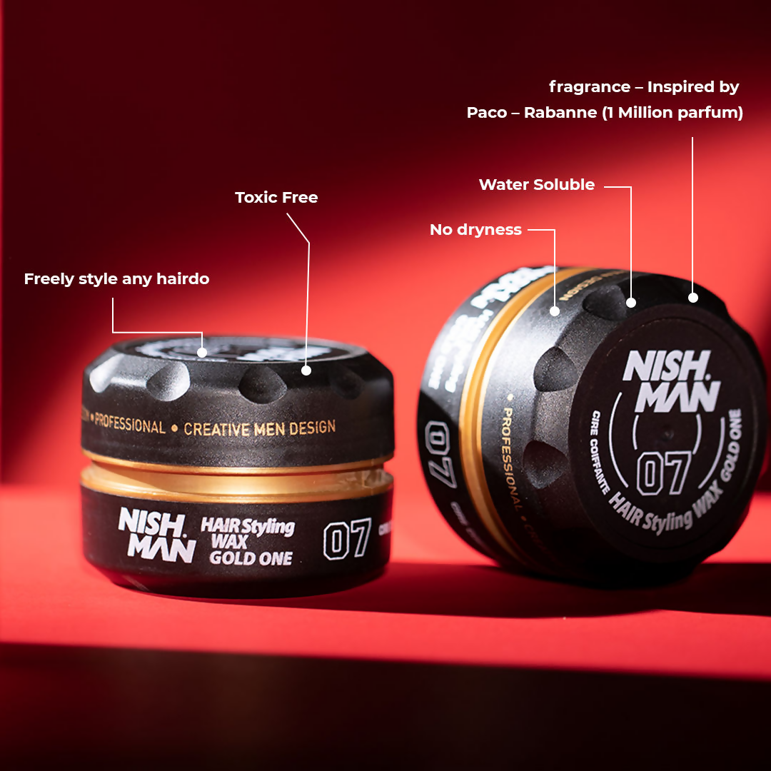 NishMan Hair Styling Wax Gold One