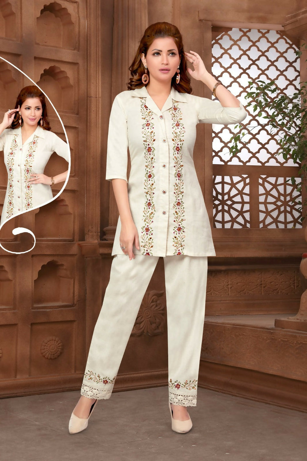 Joban Fashion Cotton Beige Color Kurta Set