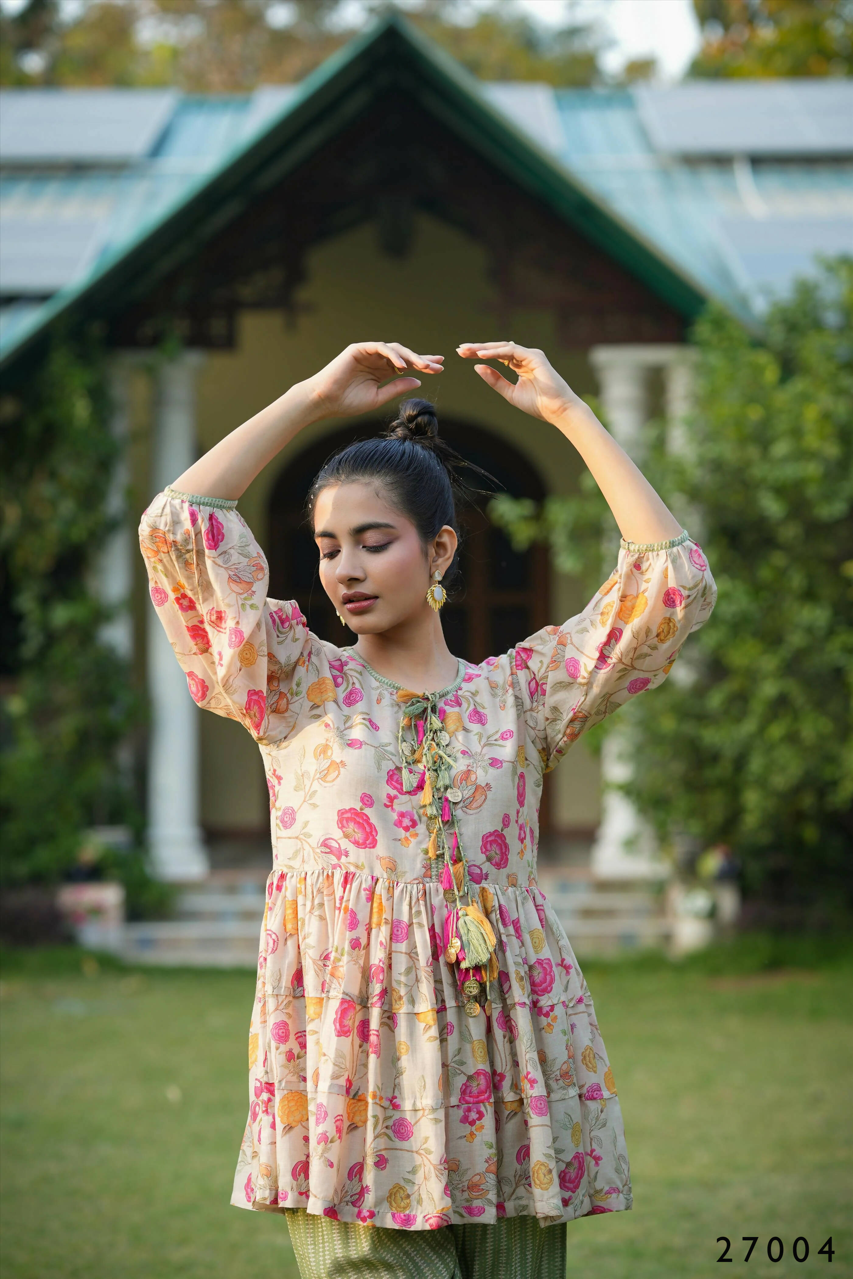 Women's Casual Fashionable Multi Mull Cotton co-ord set - Anya