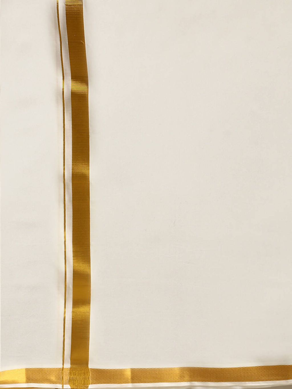 Ramraj Cotton Premium Wedding Cream Regular Dhoti, Shirt & Towel Set Golden Reward