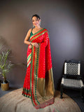 Joban Fashion Green Butti Banarasi Silk Sarees