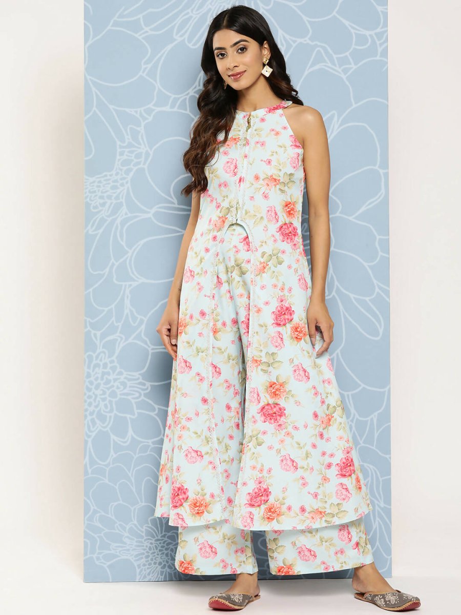Ahalyaa Women's Traditional wear Co-ords - Blue