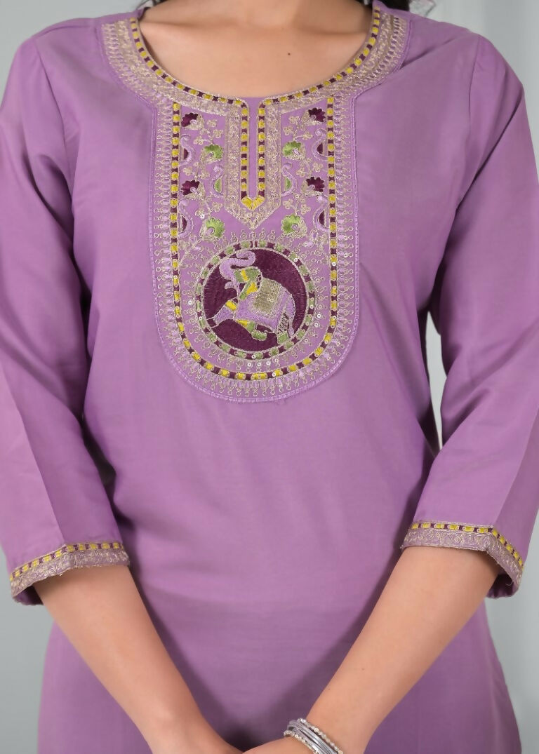 Ethnic Festive Wear Rayon Wine Stitched Suit With Dupatta - Tanisha