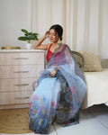 Vamsee Grey Organza Saree