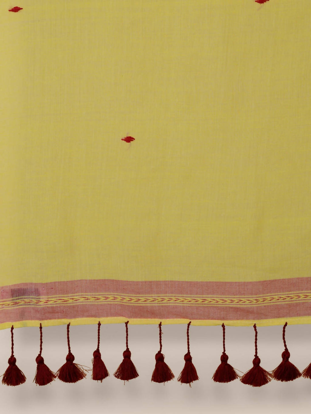 Suta Yellow Maroon Pure Cotton Saree