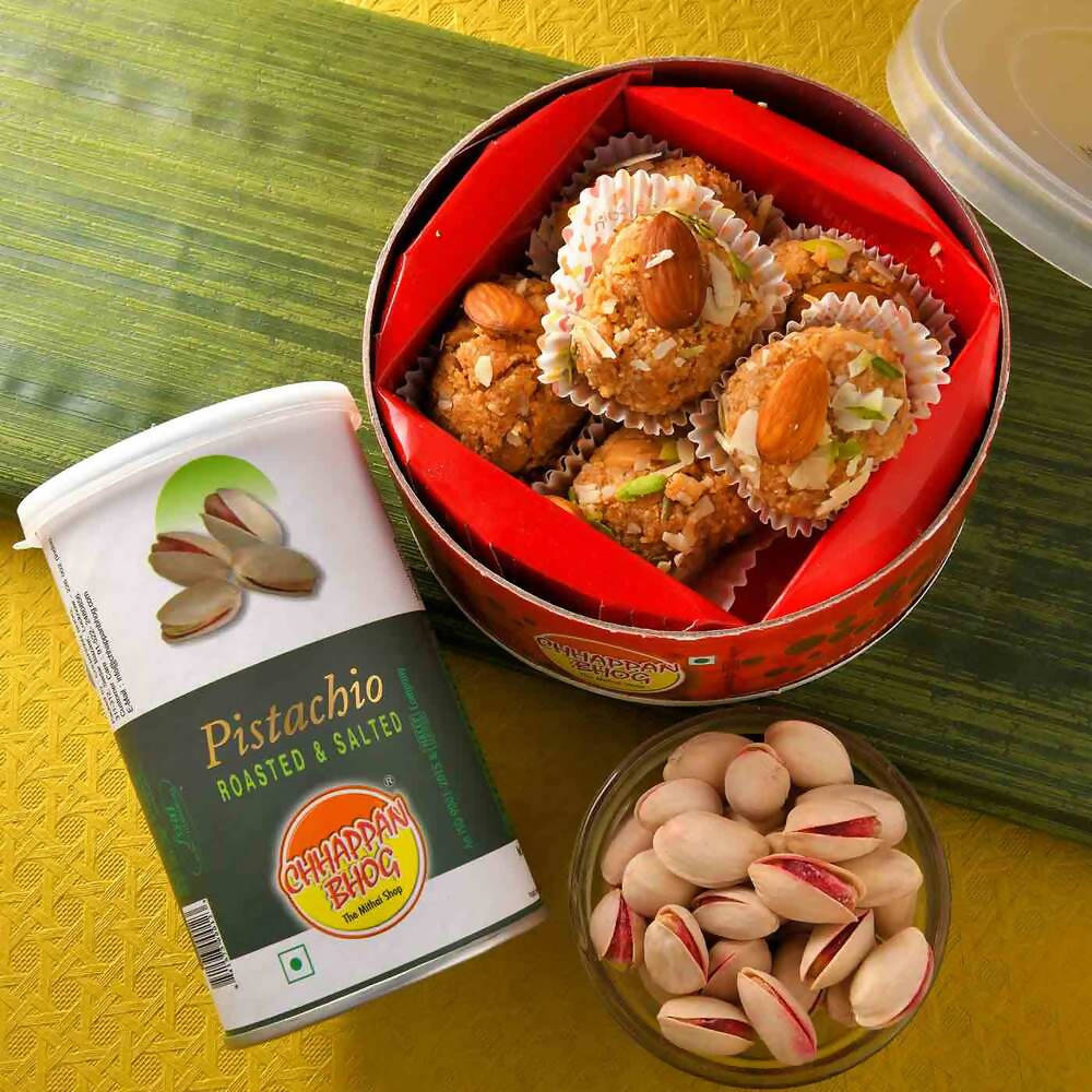 White Pearl Beads Rakhi & Laddu Hamper Combo