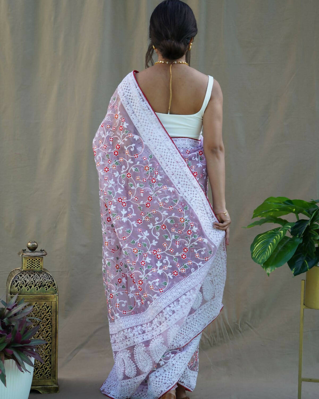 Vamsee Purple Organza Saree