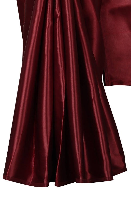 Vamika Maroon Satin Designer Saree (PAVITRA MAROON)