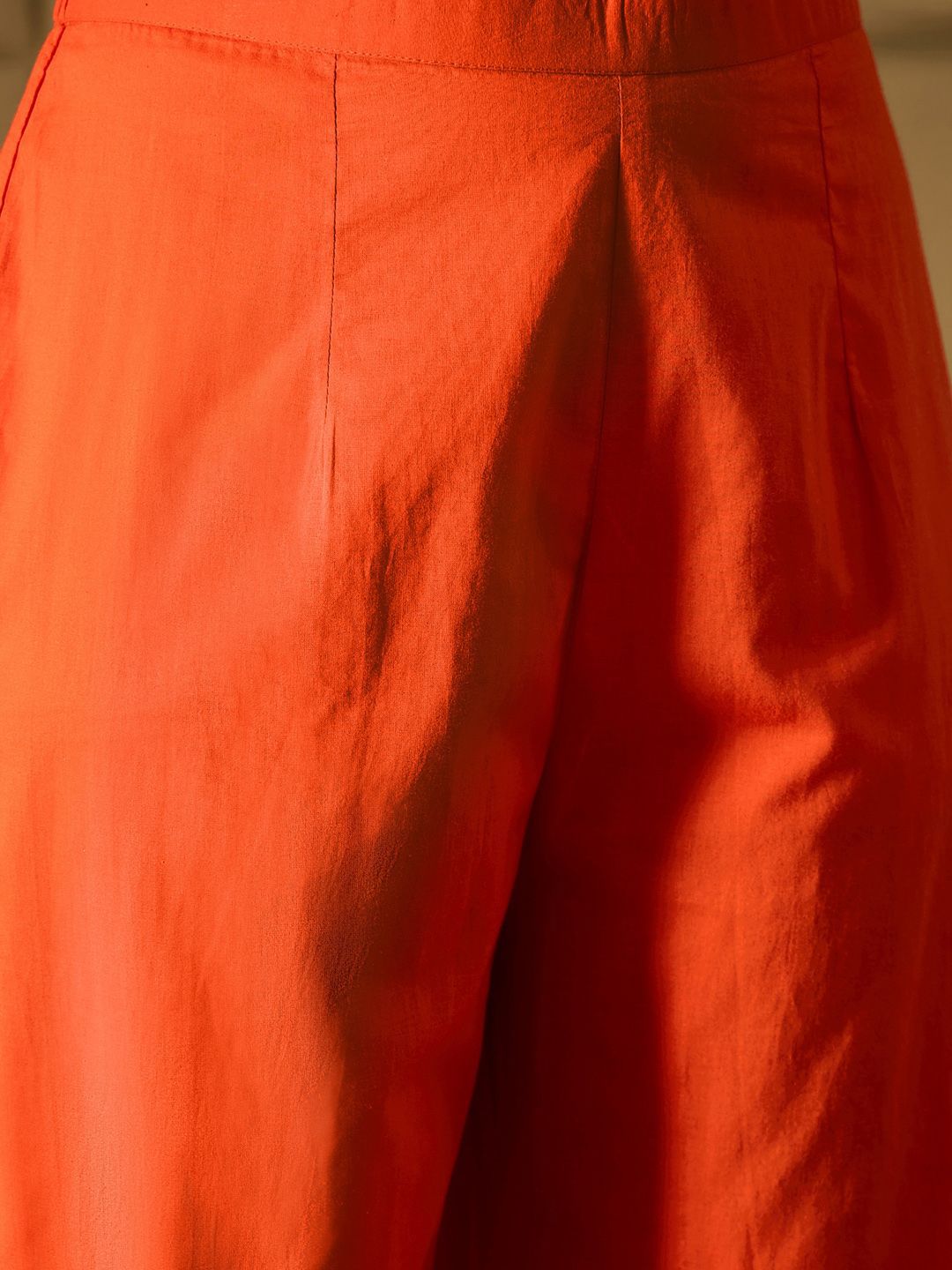Indo Era Bandhani Embroidered Empire Sequined A-Line Pure Cotton Kurta With Trousers