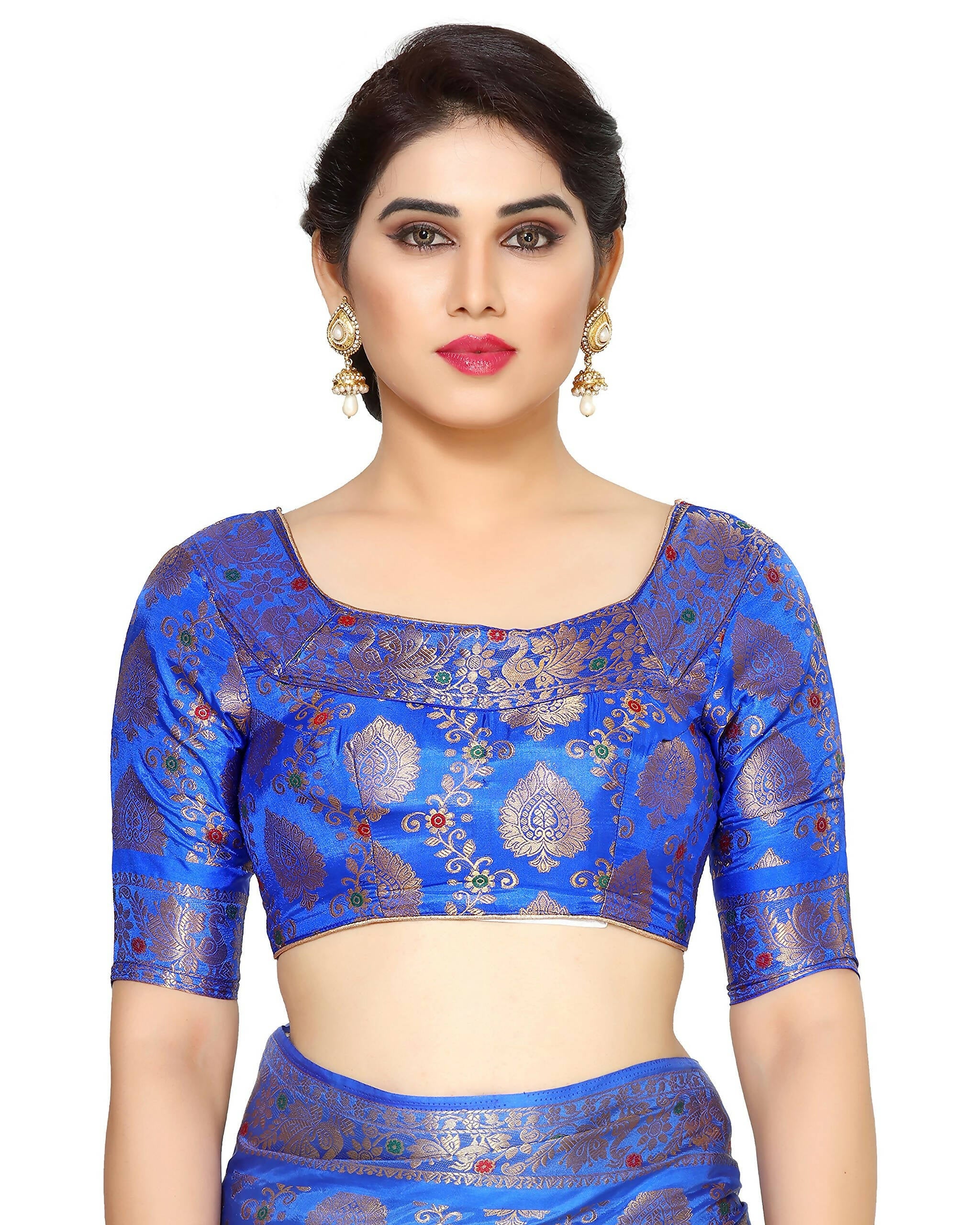 Mimosa Women's Blue Art Silk Kanjivaram Saree