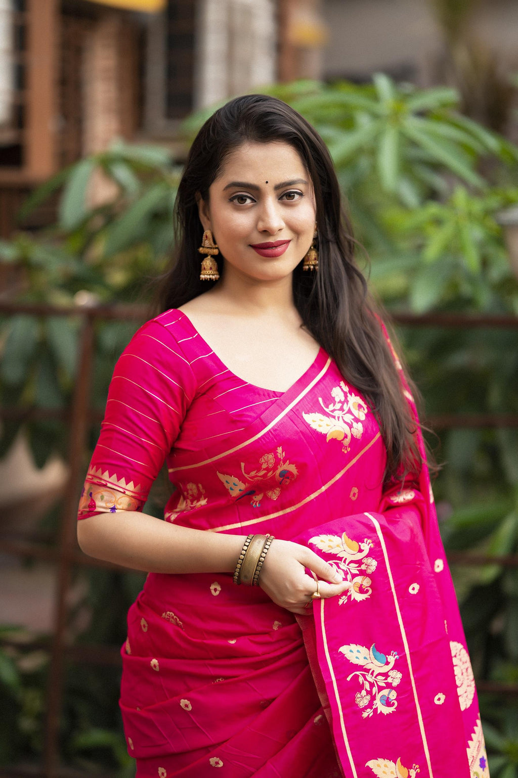 Rani Pure Silk Woven Design Saree with Unstitched Blouse - Hiral Fashion