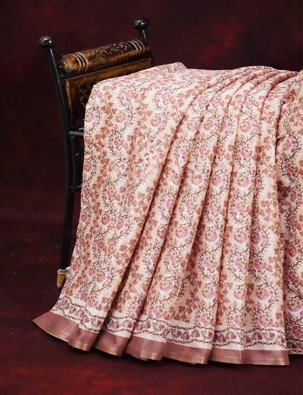 Choco Brown Netted Linen Saree By Gayathri Reddy Designer Studio