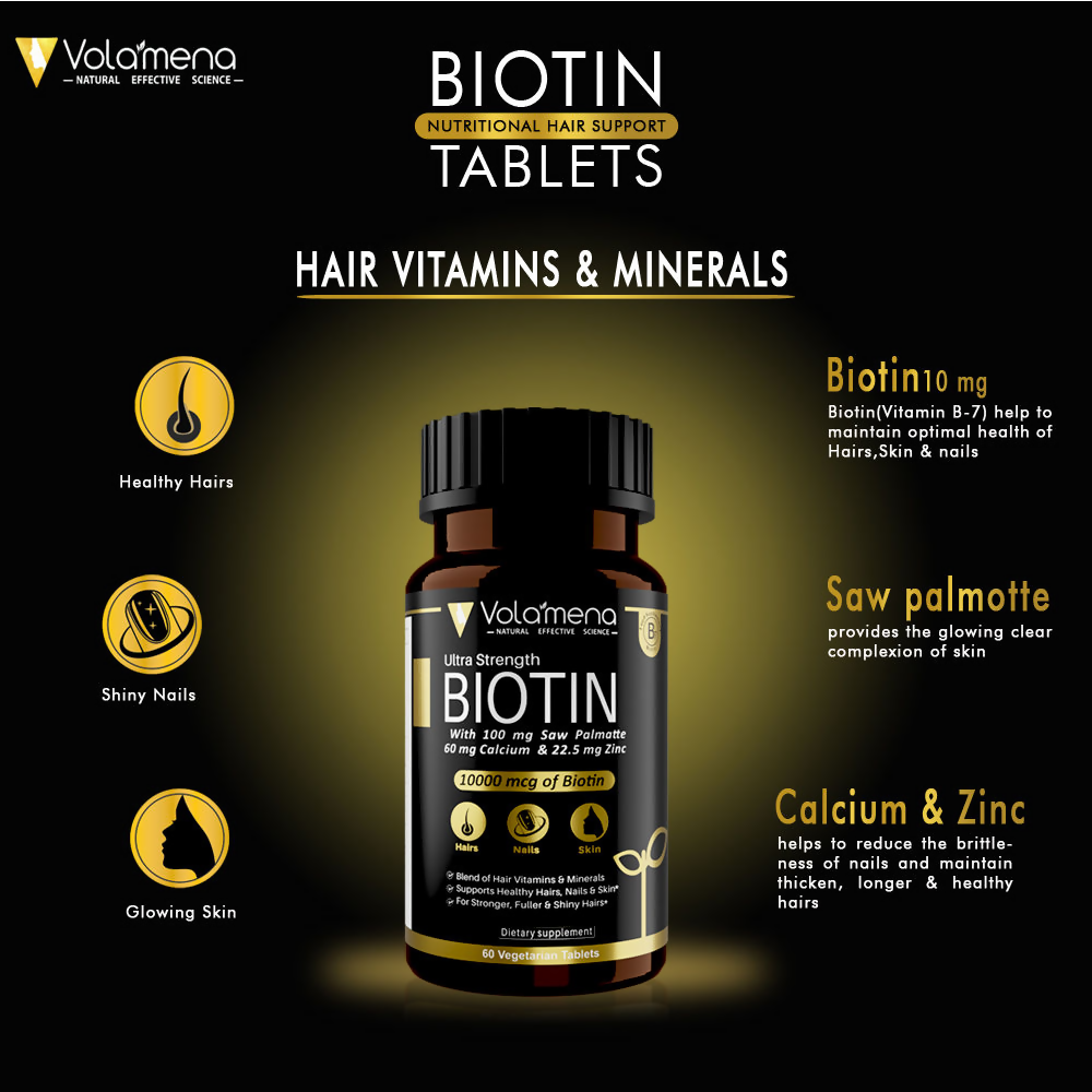 Volamena Ultra Strength 10000 mcg Biotin - Tablets
