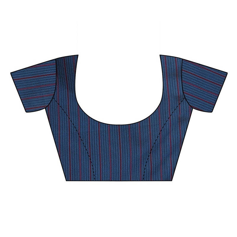 Vamika Navy Cotton Silk Weaving Saree (Binita Navy)