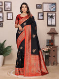 Joban Fashion Banarasi Black Small Butti Soft Silk Saree
