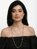Stone And Gold-Polished Mask Chain - Ruby Raang